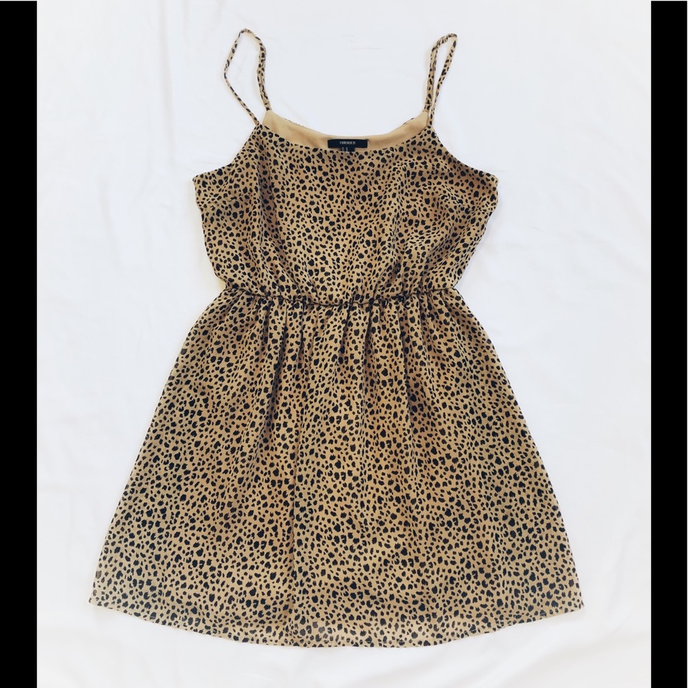 Animal Print Spaghetti Strap Dress Sz M